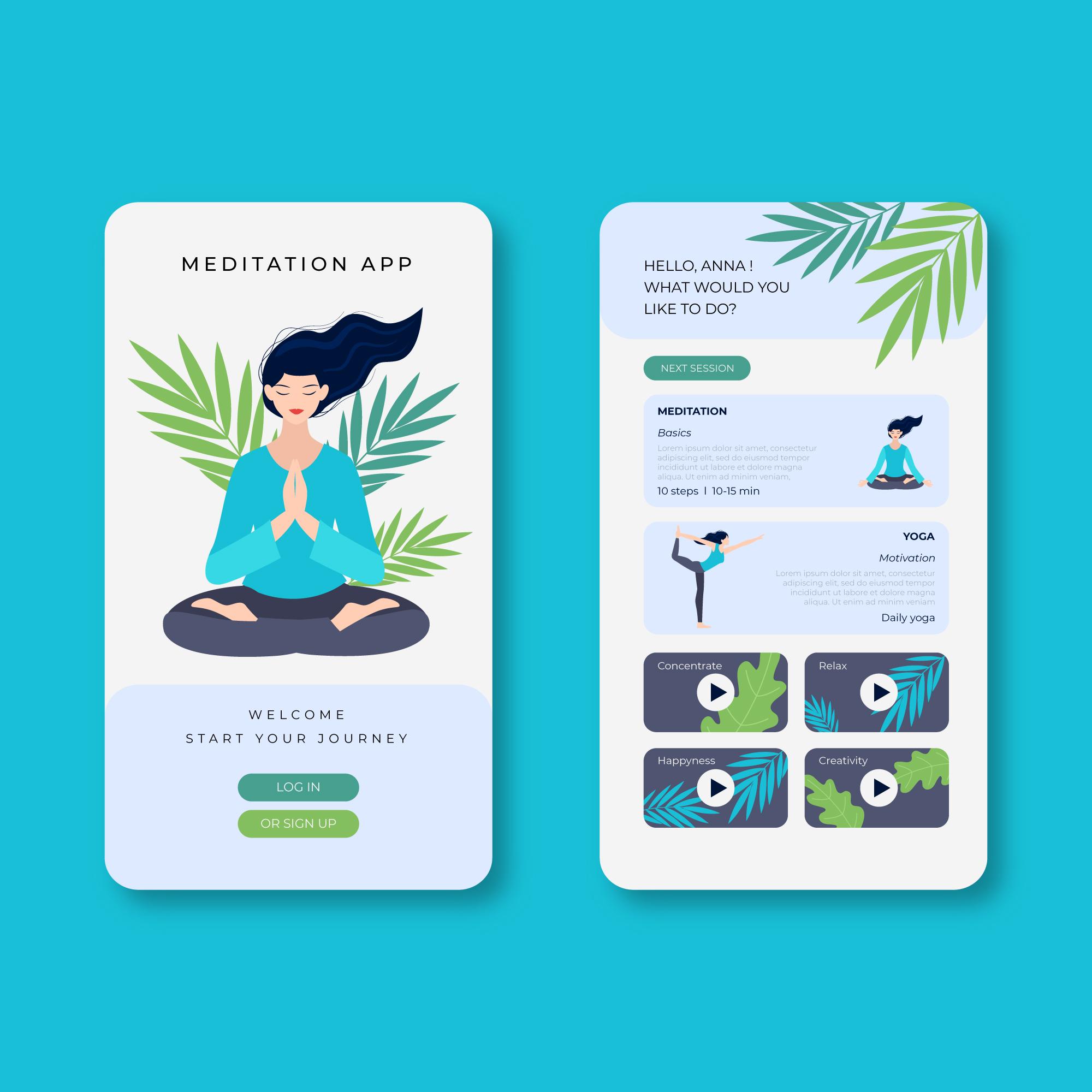 Wellness app mock