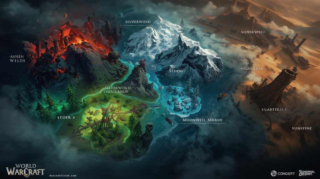 Emberfall map with key locations.